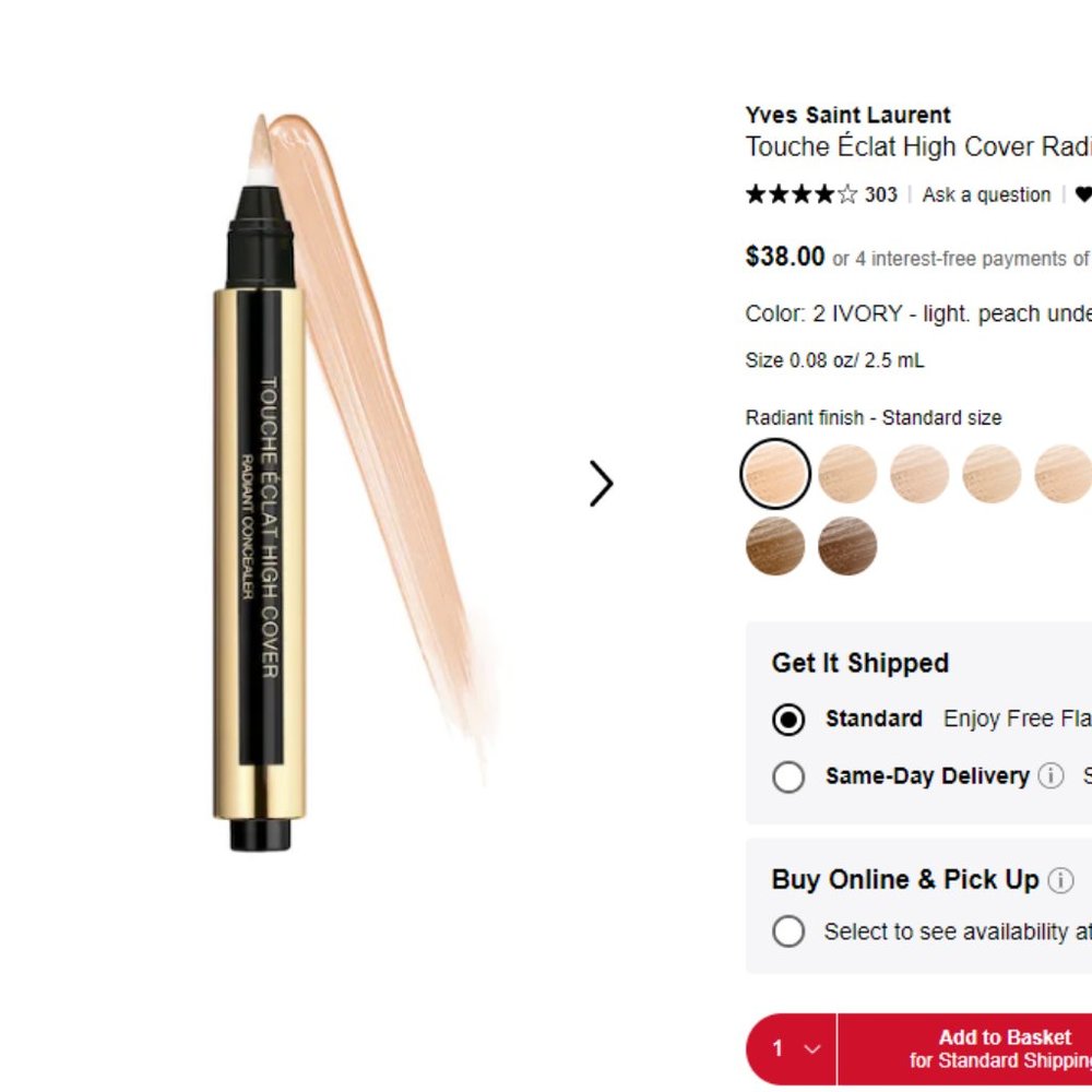 Yves Saint Laurent Touche Éclat High Cover Radiant Under-Eye Concealer color 2
